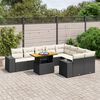 vidaXL 10 Piece Garden Sofa Set with Cushions Black Poly Rattan