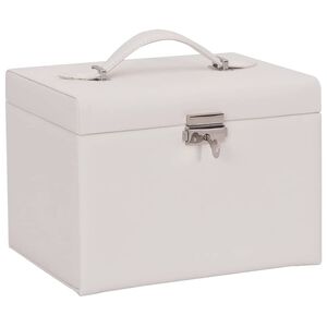 vidaXL Jewellery Box 4-Layer with Mirror Lockable White 22.5x17.5x16.5 cm