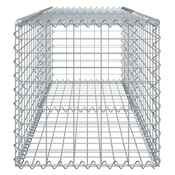 vidaXL Gabion Basket with Cover 200x50x50 cm Galvanised Iron