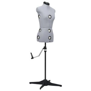 vidaXL Dress Form | Grey and black | Polyester, ABS | S | Height-Adjustable