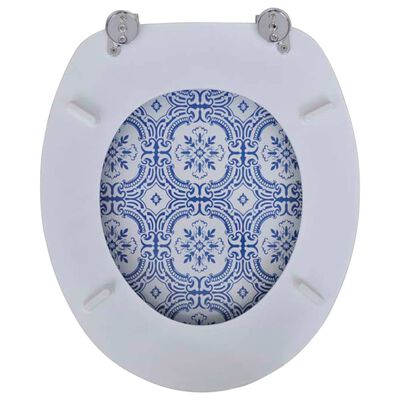 vidaXL Toilet Seat with MDF Lid Porcelain Design