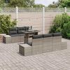 vidaXL Garden Sofa Set 7 pcs Grey Poly Rattan and Powder-Coated Steel