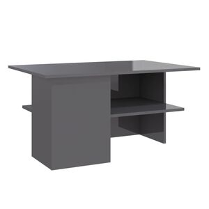 vidaXL Coffee Table High Gloss Grey 90x60x46.5 cm Engineered Wood
