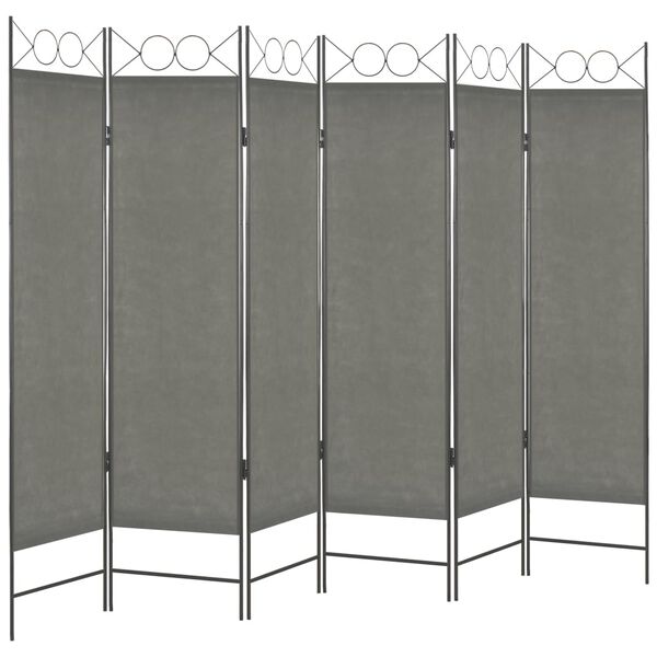 vidaXL 6-Panel Room Divider Anthracite 240x180 cm