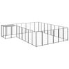 vidaXL Dog Kennel | Black and silver grey | Powder-coated steel, polyethylene