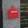 vidaXL Wall Mounted Mailbox Red 40.5 x 16 x 45 cm Cast Aluminum