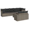 vidaXL 9 Piece Garden Sofa Set with Cushions Grey Poly Rattan