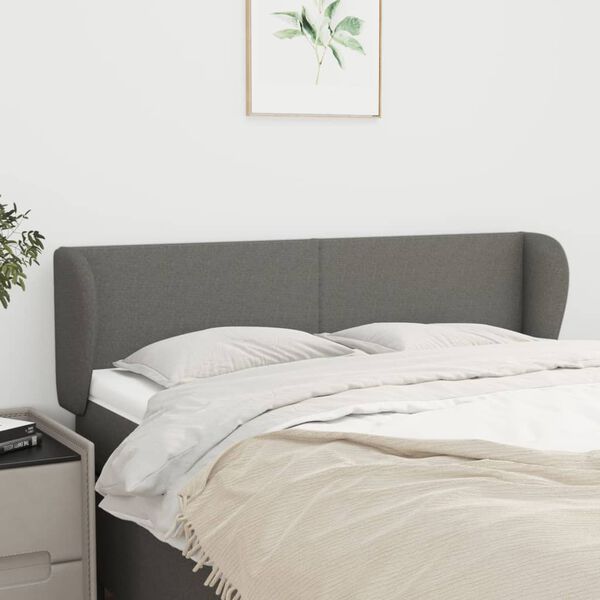 vidaXL Headboard with Ears Dark Grey 147 cm Fabric