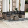 vidaXL 8 Piece Garden Sofa Set with Cushions Grey Poly Rattan