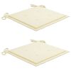 vidaXL Garden Chairs 2 pcs with Cream Cushions Solid Teak Wood