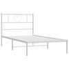 vidaXL Metal Bed Frame without Mattress with Headboard White 90x190cm