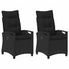 vidaXL Garden Chair 2 pcs Black 56 x 64 x 94 cm Steel and Polyester