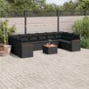 vidaXL 11 Piece Garden Sofa Set with Cushions Black Poly Rattan