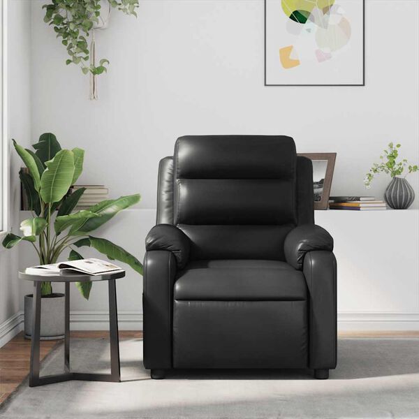 vidaXL Massage Recliner Chair Black Faux Leather