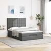 vidaXL Ottoman Bed with Mattress & LEDs Dark Grey Double Fabric