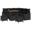 vidaXL Garden Sofa Set with Cushion 8 pcs Black Poly rattan