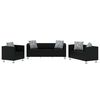 vidaXL Sofa Set Artificial Leather 3-Seater 2-Seater Armchair Black