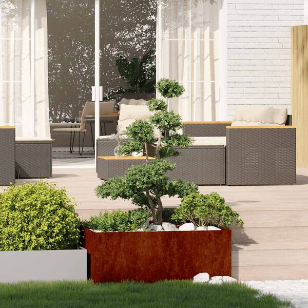 vidaXL Planter Rusty 100x100x40 cm Weathering Steel
