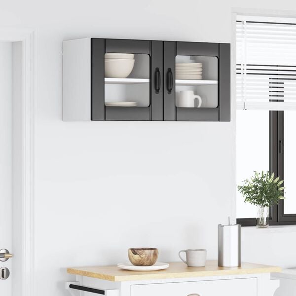 vidaXL Kitchen Cabinet 2 pcs Black 40 x 31 x 40 cm Engineered Wood