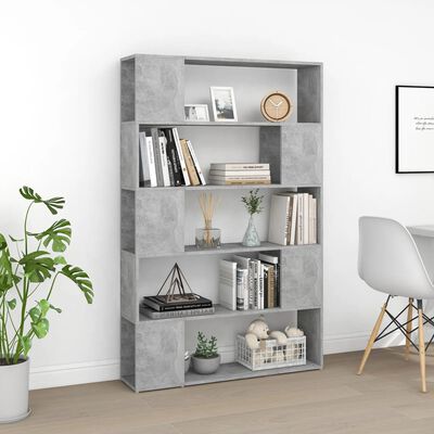 vidaXL Book Cabinet Room Divider Concrete Grey 100x24x155 cm Engineered Wood
