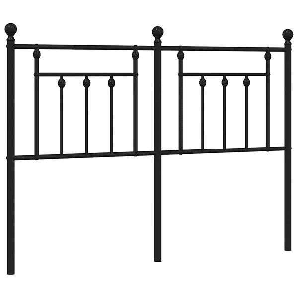 vidaXL Metal Replace Headboard Black 135 cm