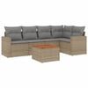 vidaXL 6 Piece Garden Sofa Set with Cushions Mix Beige Poly Rattan