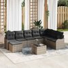 vidaXL Garden Sofa Set Grey Poly Rattan