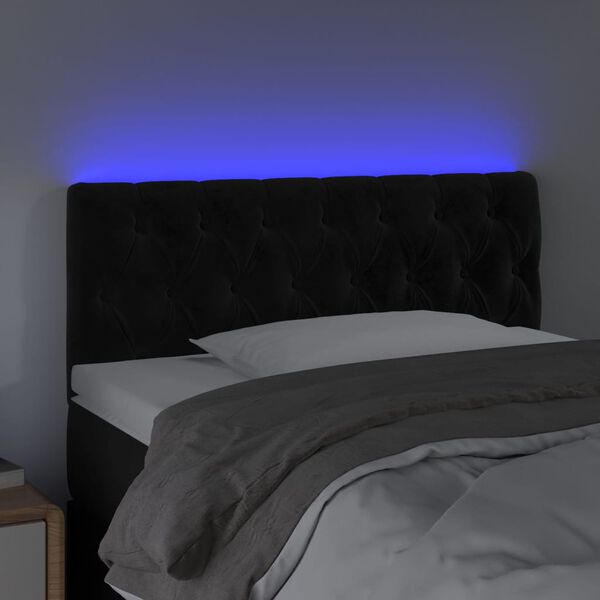 vidaXL LED Headboard Black 100 cm Velvet