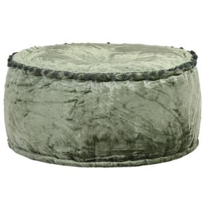vidaXL Round Pouffe Velvet 40x20 cm Green
