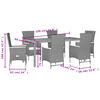vidaXL 7 Piece Garden Dining Set with Cushions Black Poly Rattan
