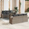 vidaXL Garden Sofa Set with Cushion Manual 7 pcs Grey Poly Rattan