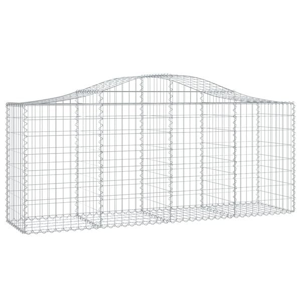 vidaXL Arched Gabion Baskets 9 pcs 200x50x80/100 cm Galvanised Iron