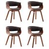 vidaXL Dining Chairs 4 pcs Grey Bent Wood and Fabric