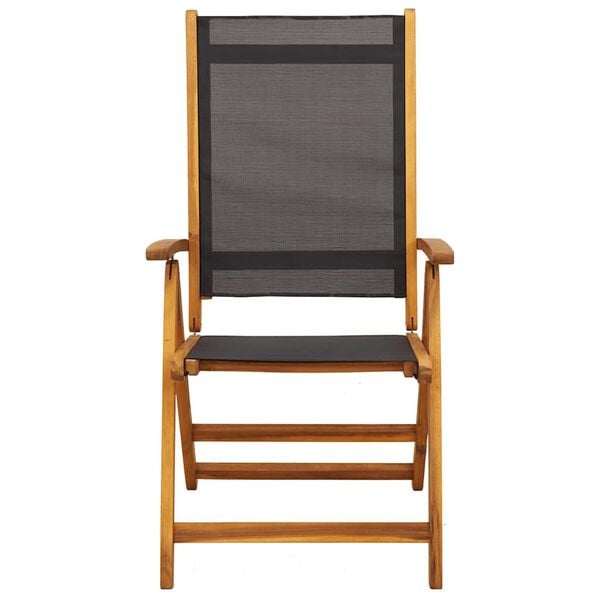 vidaXL Folding Garden Chairs 2 pcs Solid Acacia Wood and Textilene