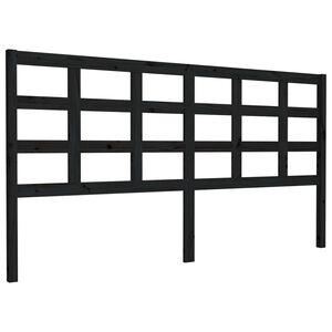 vidaXL Bed Headboard | Black | Solid pine wood | 185.5 x 4 x 100 cm