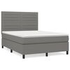 vidaXL Box Spring Bed with Mattress Dark Grey 137x190 cm Double Fabric