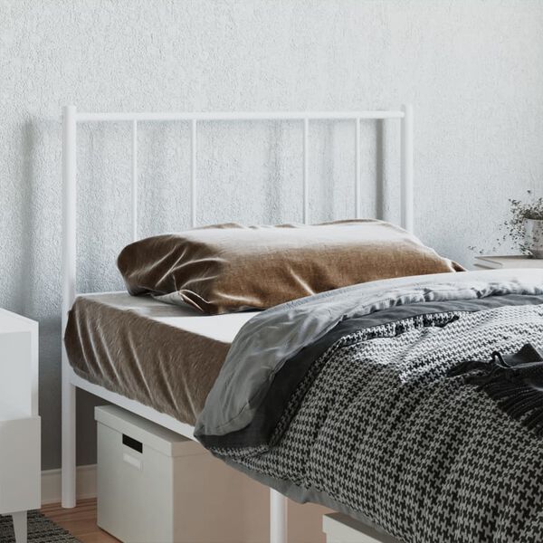 vidaXL Metal Replace Headboard White 90 cm