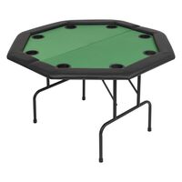 vidaXL 8-Player Folding Poker Table 2 Fold Octagonal Green