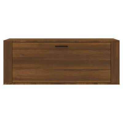 vidaXL Wall Shoe Cabinet Brown Oak 100x35x38 cm Engineered Wood