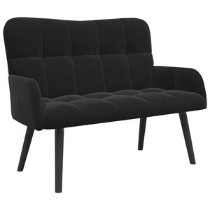 vidaXL Two Seater Sofa Black 115 x 61 x 87 cm Velvet
