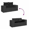 vidaXL 5 Piece Garden Sofa Set with Cushions Black Poly Rattan