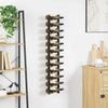 vidaXL Wall Mounted Wine Rack for 12 Bottles Black Iron