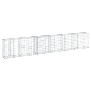 vidaXL Gabion Basket with Cover 600x50x100 cm Galvanised Iron