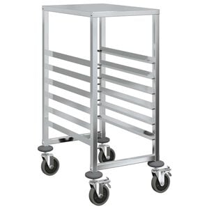 vidaXL Tray Trolley with 6 GN Containers 39x55x87 cm Stainless Steel