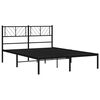 vidaXL Metal Bed Frame without Mattress with Headboard Black 150x200cm