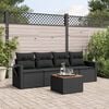 vidaXL 5 Piece Garden Sofa Set with Cushions Black Poly Rattan