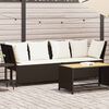vidaXL Garden Sofa with Cushions Brown Poly Rattan