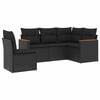 vidaXL Patio Sofa Set 5-Seaters Black