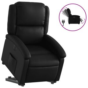 vidaXL Electric Stand up Recliner Chair Black Faux Leather