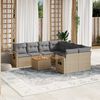vidaXL 9 Piece Garden Sofa Set with Cushions Mix Beige Poly Rattan